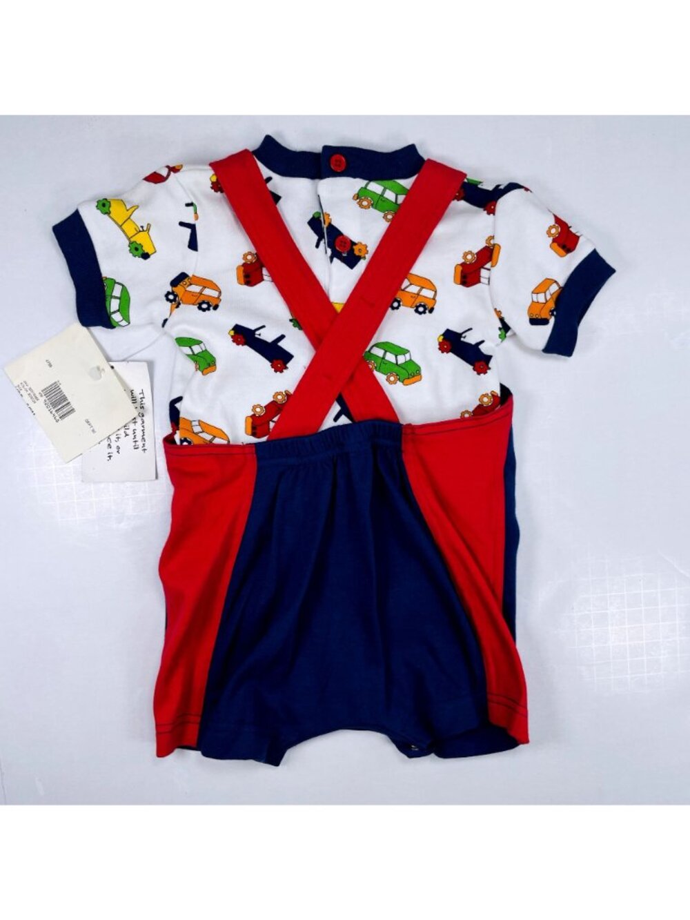 NWT Vintage Baby Construction Jeep Romper + Shirt Matching Outfit Set 6m / 9m - Picture 12 of 12